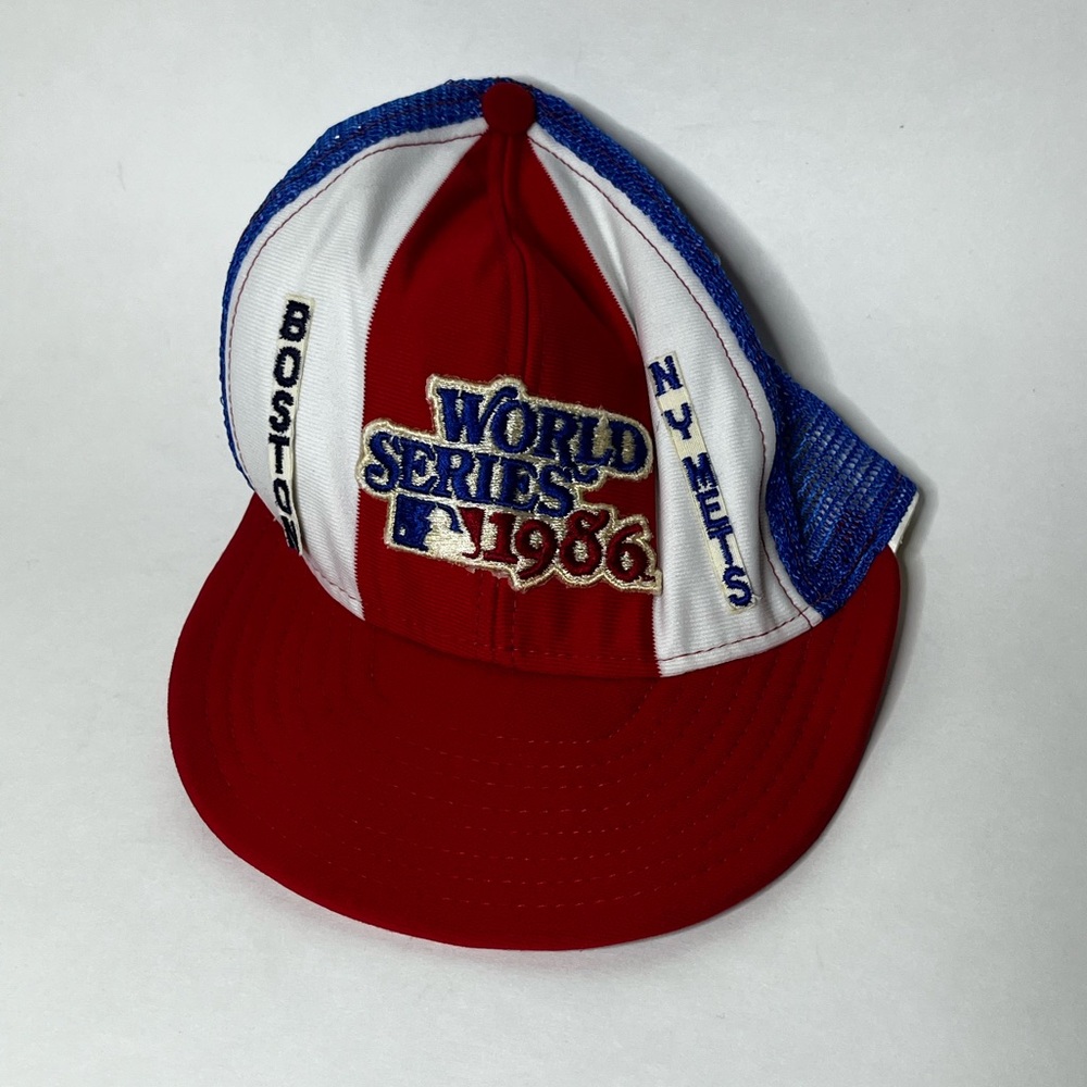 MLB Lucky Stripes World Series 1986 Boston NY Vintage SnapBack Hat Size Large